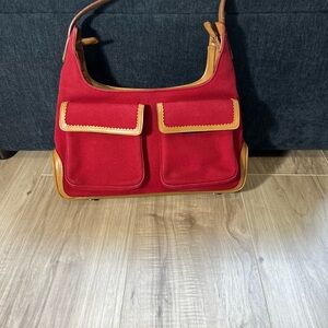 Jones New York Red and Tan Shoulder Bag